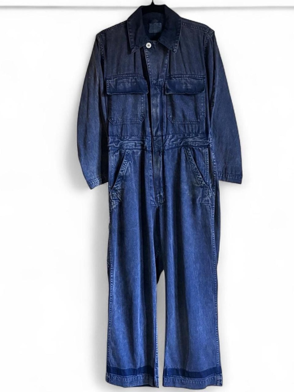 50s Workwear Jumpsuit Coverall True Vintage Indigo Blue Cotton  Medium